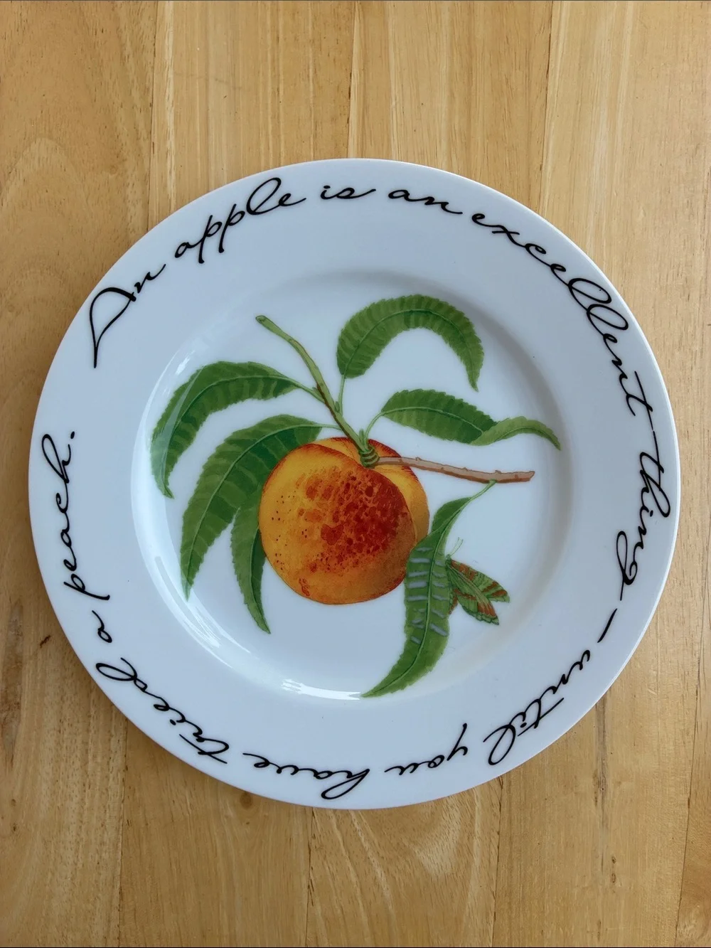 William-Sonoma Orchard Suite White porcelain  Peach plate x